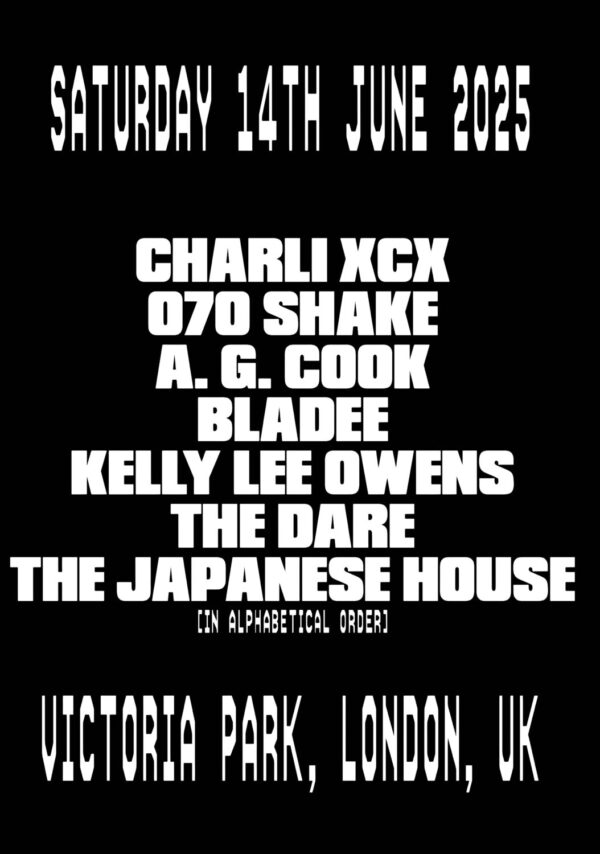 LIDO FESTIVAL 2025 Charli XCX 070 Shake: LONDON Victoria Park Poster
