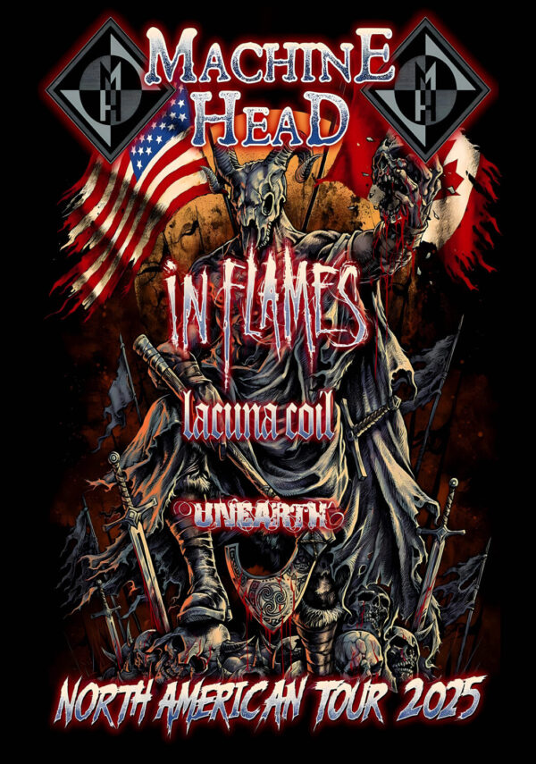 MACHINE HEAD - IN FLAMES These Scars 2025 North American Tour Poster