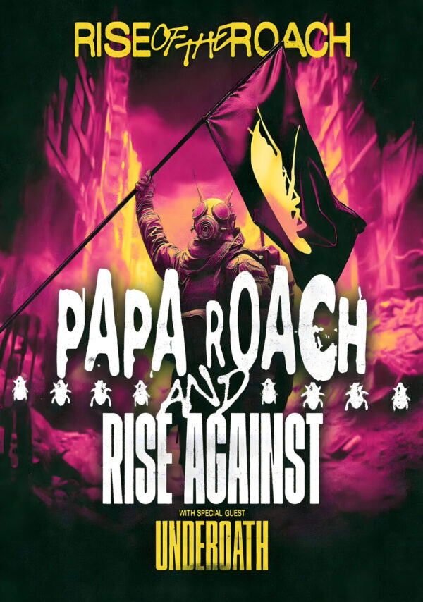 PAPA ROACH - RISE AGAINST Rise of the Roach 2025 Tour Poster