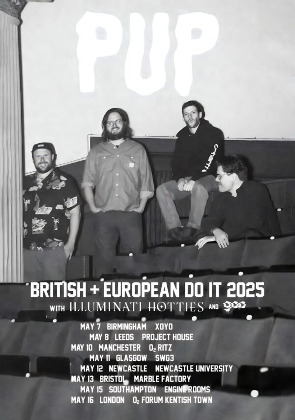 PUP (band) Paranoid Do It 2025 UK Tour Poster