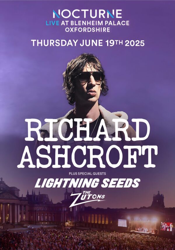 RICHARD ASHCROFT Summer 2025 Tour: OXFORDSHIRE Nocturne Blenheim Palace Poster