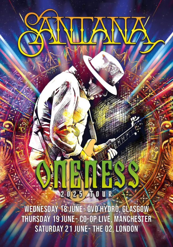 SANTANA Oneness 2025 UK Tour: GLASGOW - MANCHESTER - LONDON Poster
