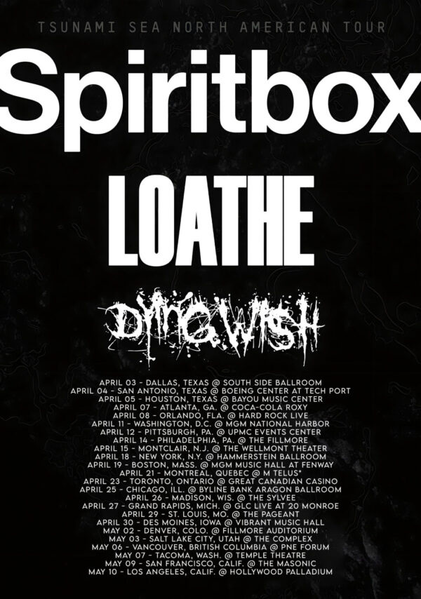 SPIRITBOX Tsunami Sea 2025 North America Tour Poster