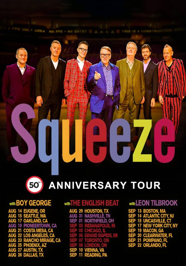 SQUEEZE (band) 50th Anniversary 2024 North American Tour Poster Print