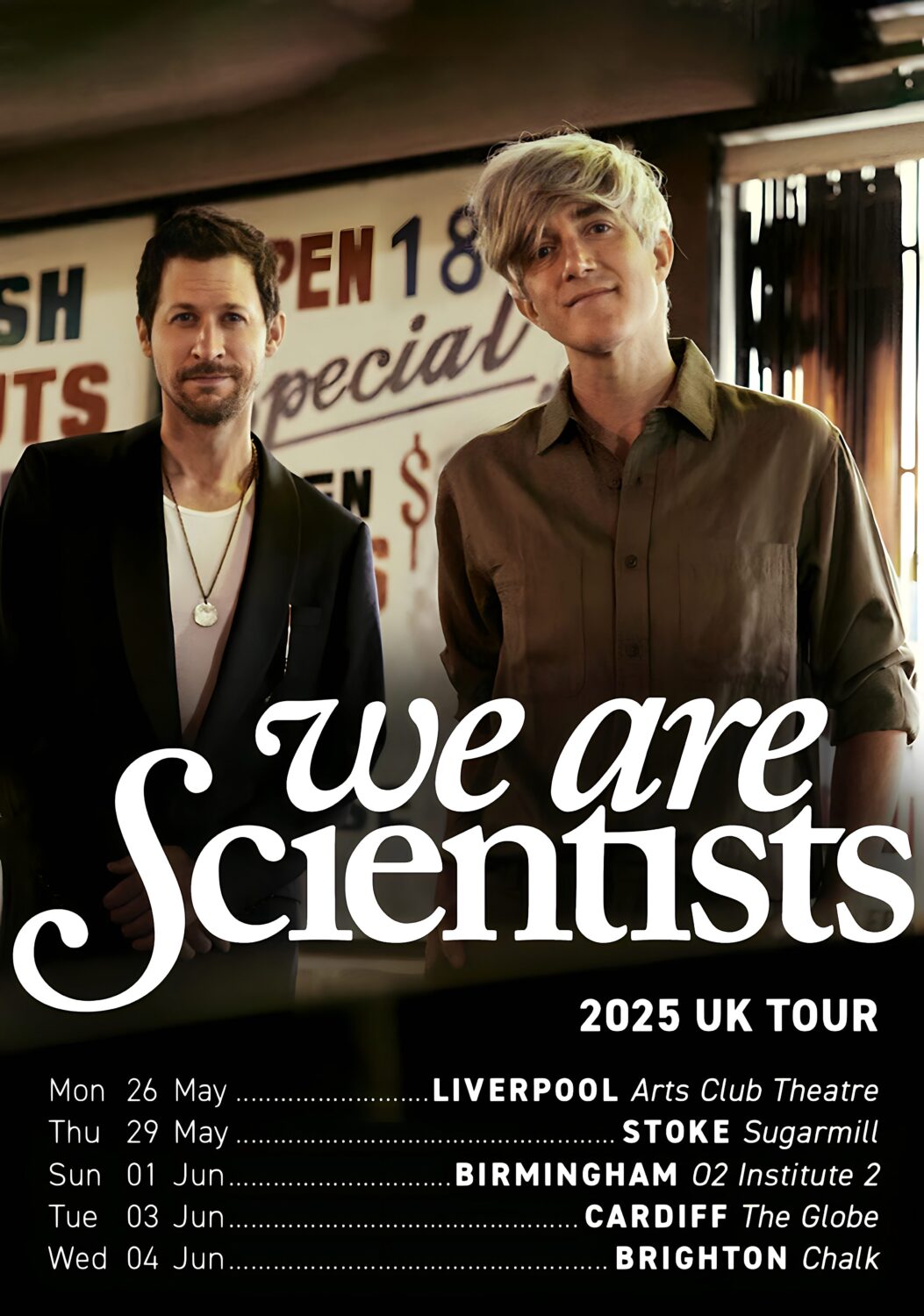 WE ARE SCIENTISTS Lobes 2025 UK Tour Poster