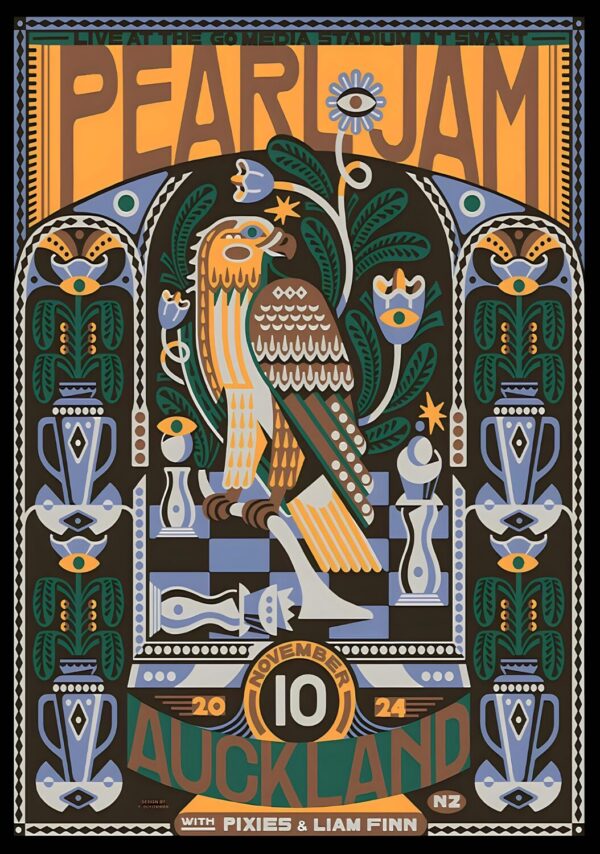 PEARL JAM Dark Matter 2024 Tour: AUCKLAND Go Media Stadium Poster
