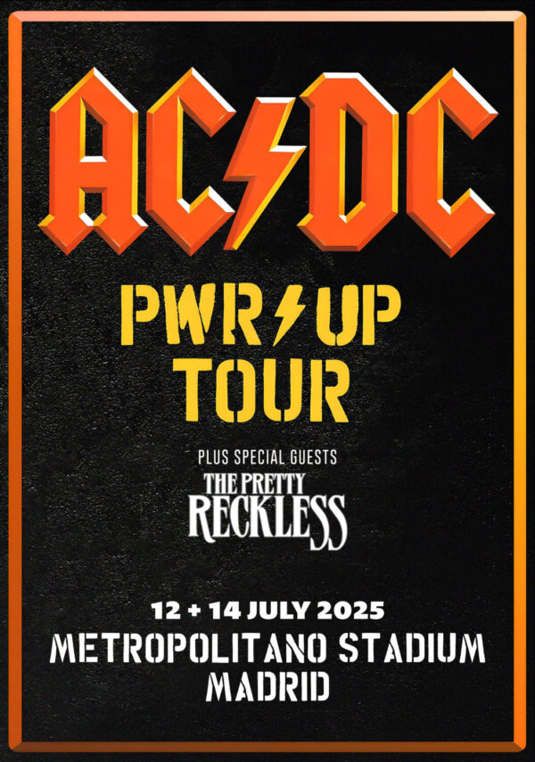 AC/DC Power Up 2025 European Tour: MADRID, Spain, Metropolitano Stadium Poster Print