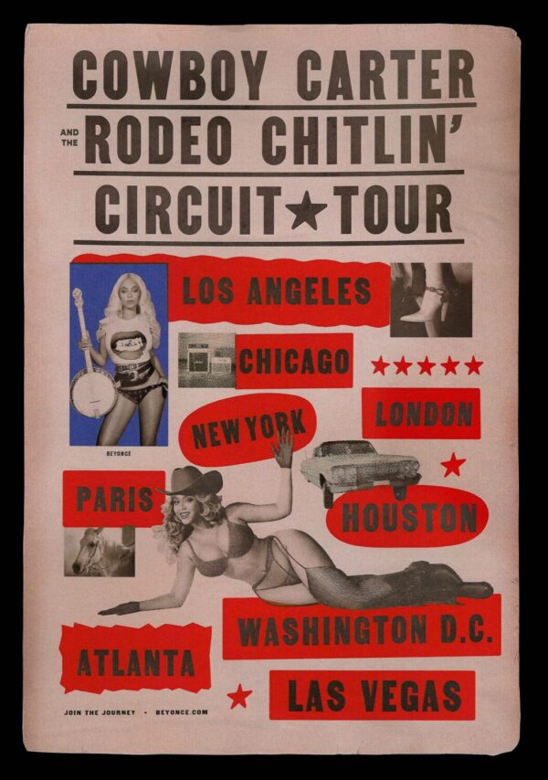 BEYONCE Cowboy Carter 2025 World Tour Poster Print