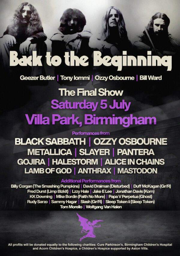 BLACK SABBATH Back to the Beginning 2025 Tour Poster BIRMINGHAM Villa Park Poster Print