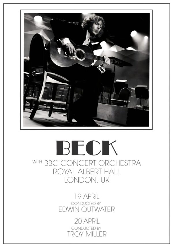 BECK (singer) Be Here Now Orchestra Tour: LONDON Royal Albert Hall Poster Print