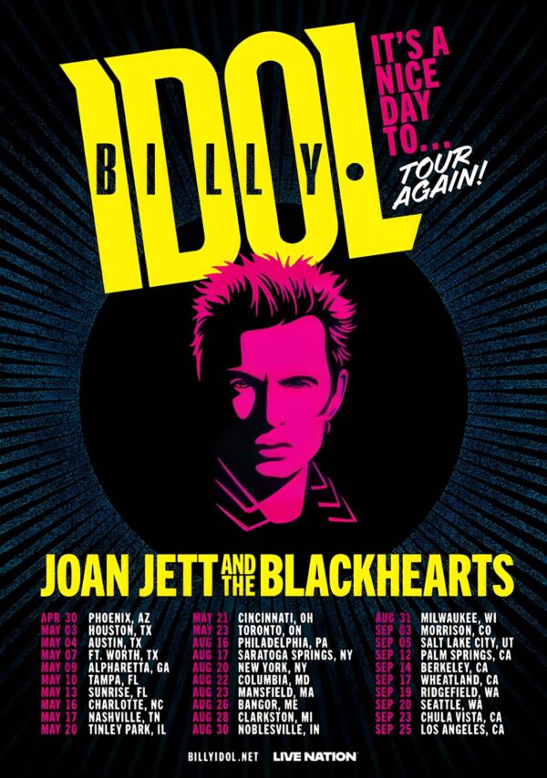 BILLY IDOL It's A Nice Day To... Tour Again 2025 North America Poster Print