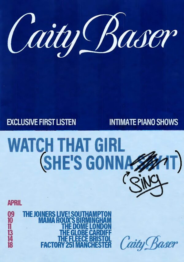 CAITY BASER Watch That Girl 2025 April UK Tour Poster Print