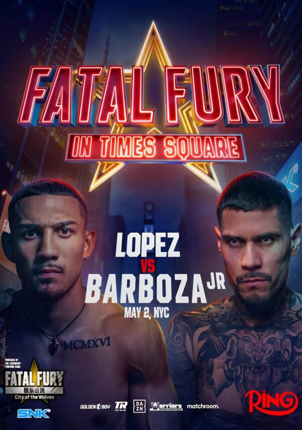 TEOFIMO LOPEZ vs. ARNOLD BARBOZA Fatal Fury 2025 New York Boxing Fight Poster