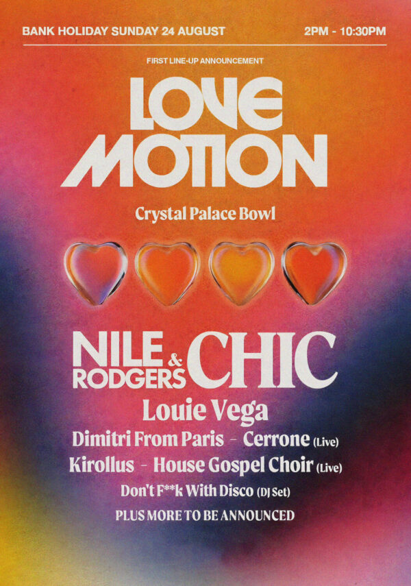 LOVE MOTION 2025 FESTIVAL Nile Rodgers & Chic - Louie Vega: LONDON Crystal Palace Bowl Poster Print