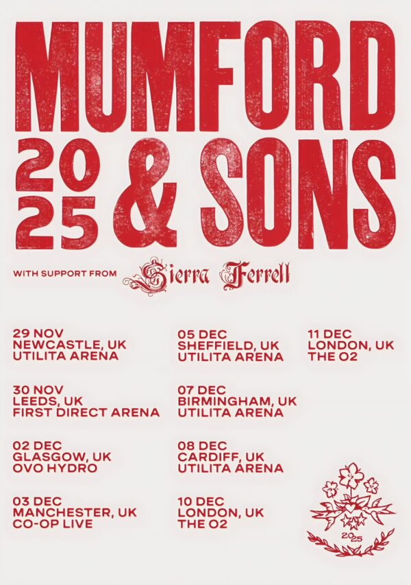 MUMFORD & SONS Rushmere 2025 UK Arena Tour Poster Print