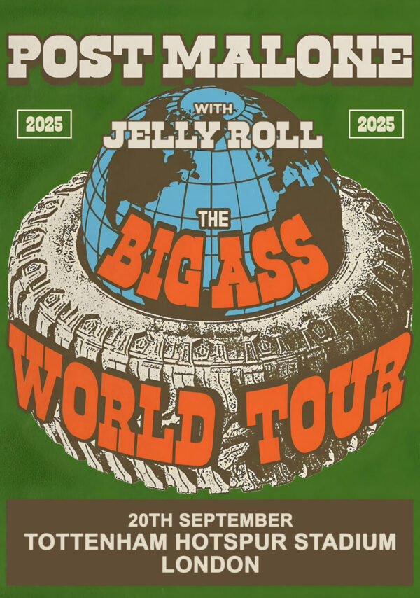 POST MALONE The Big Ass 2025 World Tour: LONDON Tottenham Hotspur Stadium - 7 September Poster Print