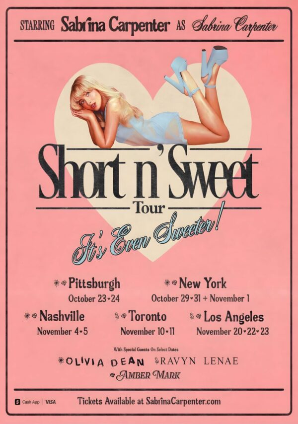 SABRINA CARPENTER Short N' Sweet 2025 North America Tour Poster Print