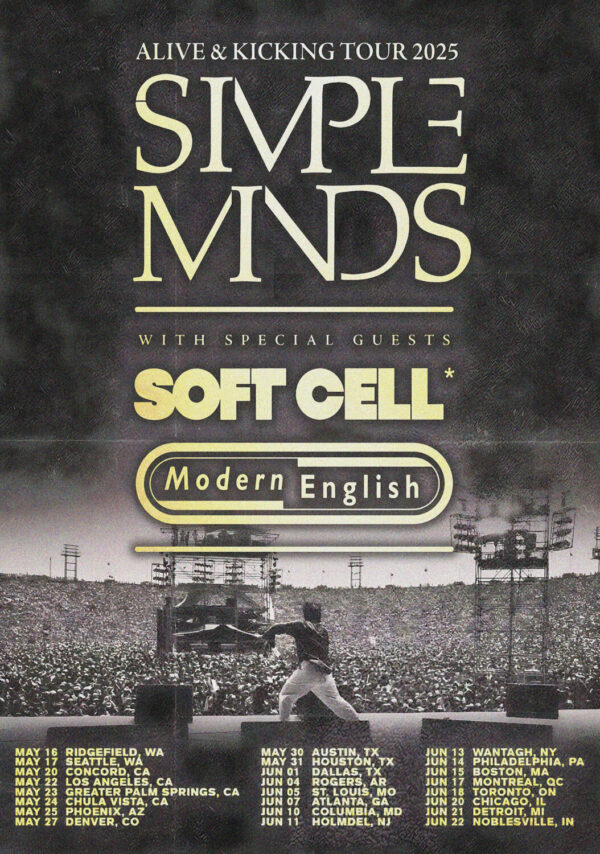 SIMPLE MINDS (band) Alive & Kicking 2025 North America Tour Poster