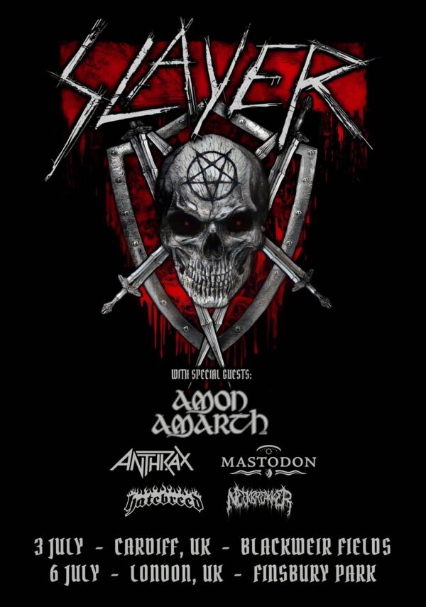SLAYER Summer 2025 Tour: CARDIFF Blackweir Fields - LONDON Finsbury Park Poster Print