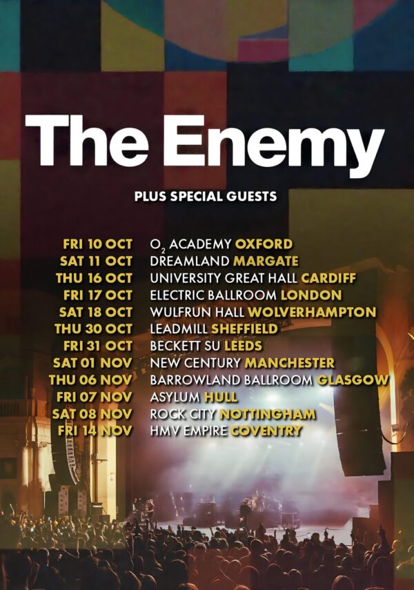 THE ENEMY (band) Winter 2025 UK Tour Poster Print