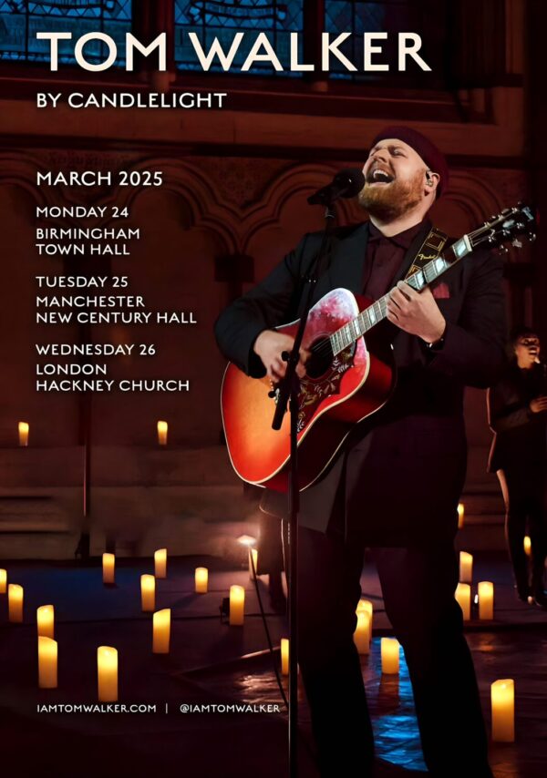 TOM WALKER I Am 2025 UK Tour By Candlelight Poster Print