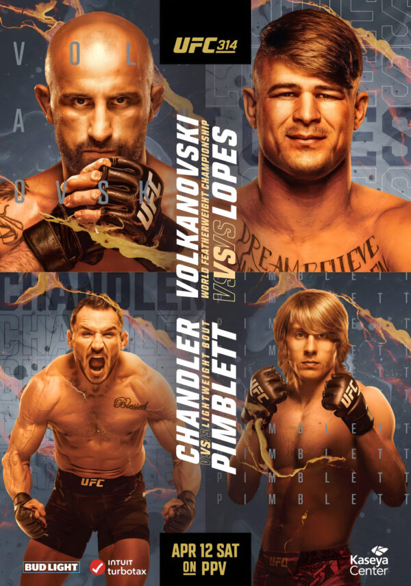 UFC 314 Alexander Volkanovski vs. Diego Lopes 2025 Fight MMA Florida Poster Print