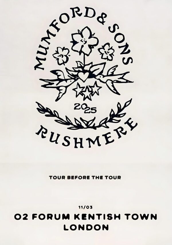 MUMFORD & SONS Rushmere 2025 Tour: LONDON Kentish Town Forum Poster Print