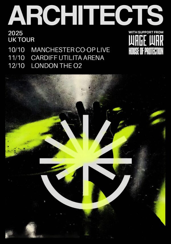 ARCHITECTS The Sky, The Earth & All Between 2025 UK Arena Tour Poster