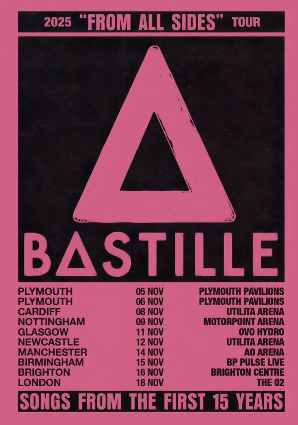 BASTILLE (band) From All Sides 2025 UK Tour Poster
