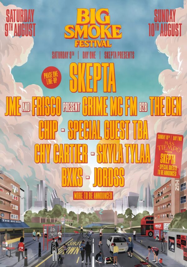 BIG SMOKE FESTIVAL 2025 Skepta LONDON Crystal Palace Bowl Tour Poster
