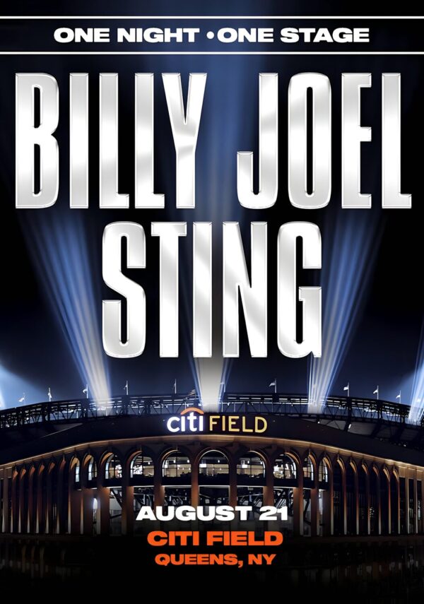 BILLY JOEL - STING One Night One Stage 2025 Tour: QUEENS Citi Field New York Poster