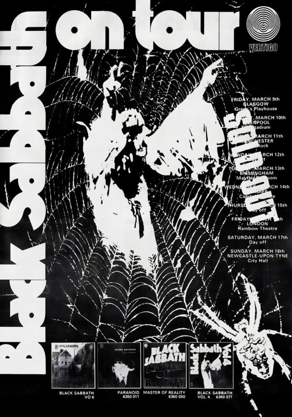 BLACK SABBATH Vol. 4 1973 UK Tour Poster