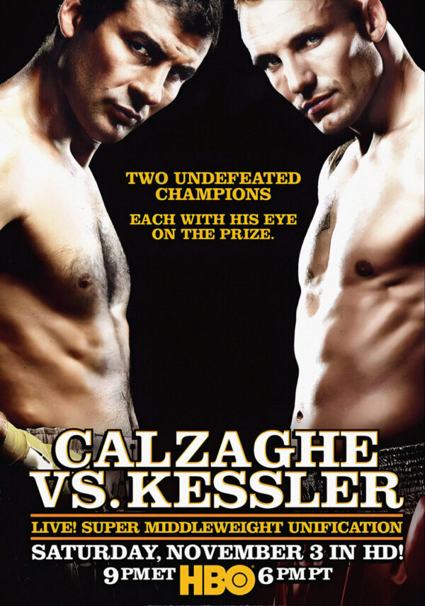 JOE CALZAGHE vs. MIKKEL KESSLER Cardiff 2007 Boxing Fight Poster Print