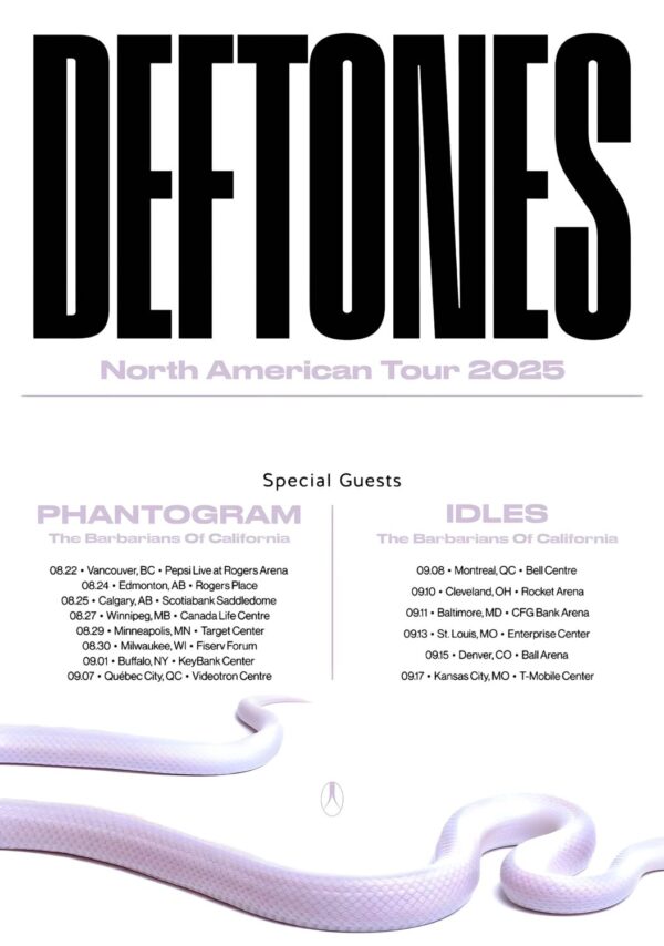 DEFTONES North American 2025 Tour Poster