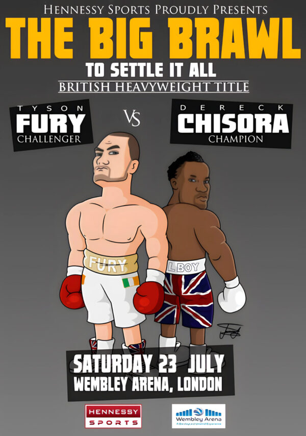 TYSON FURY vs. DEREK CHISORA London Wembley Arena 2011 Boxing Fight Poster Print