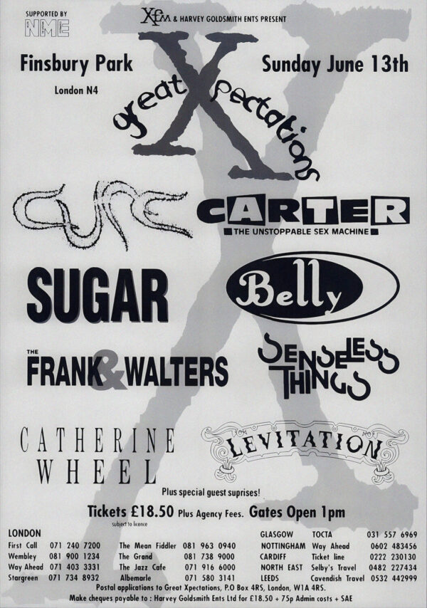 XFM Great Xpectations 1993 Festival - The Cure Line-Up Poster Print