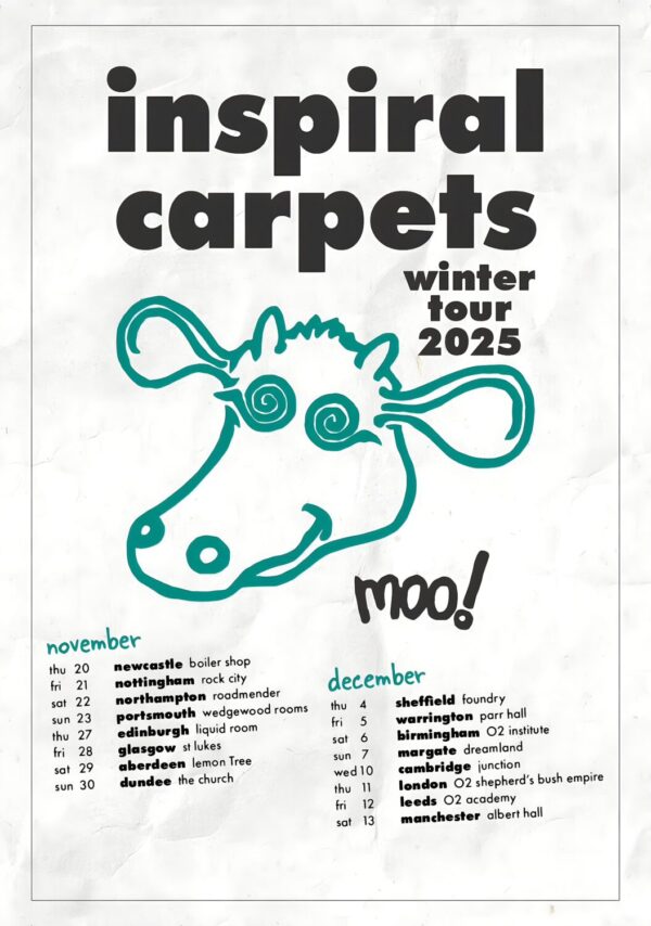 INSPIRAL CARPETS Winter 2025 UK Tour Poster