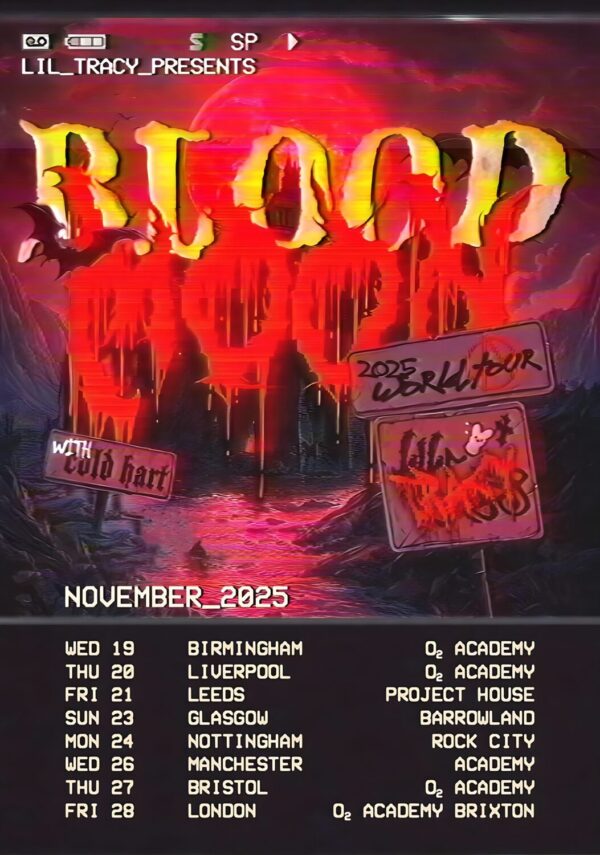 LIL TRACY Blood 2025 UK Tour Poster