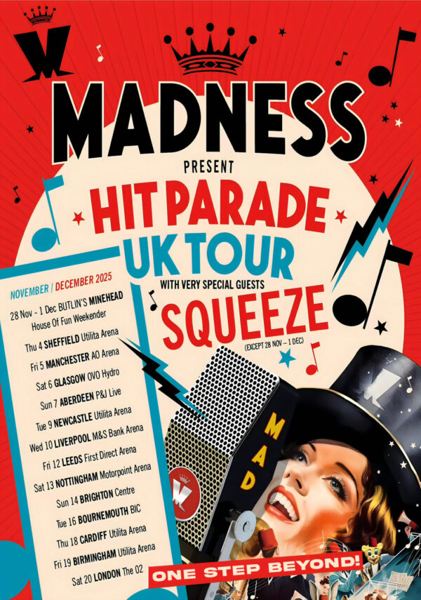 MADNESS (band) Hit Parade 2025 UK Arena Tour Poster