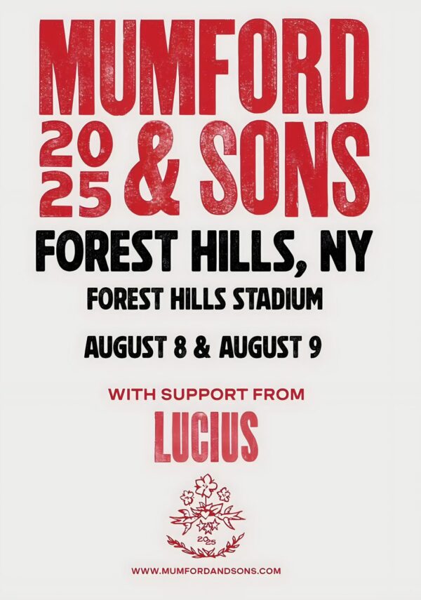 MUMFORD & SONS Rushmere 2025 Tour: NEW YORK Forest Hills Stadium Poster