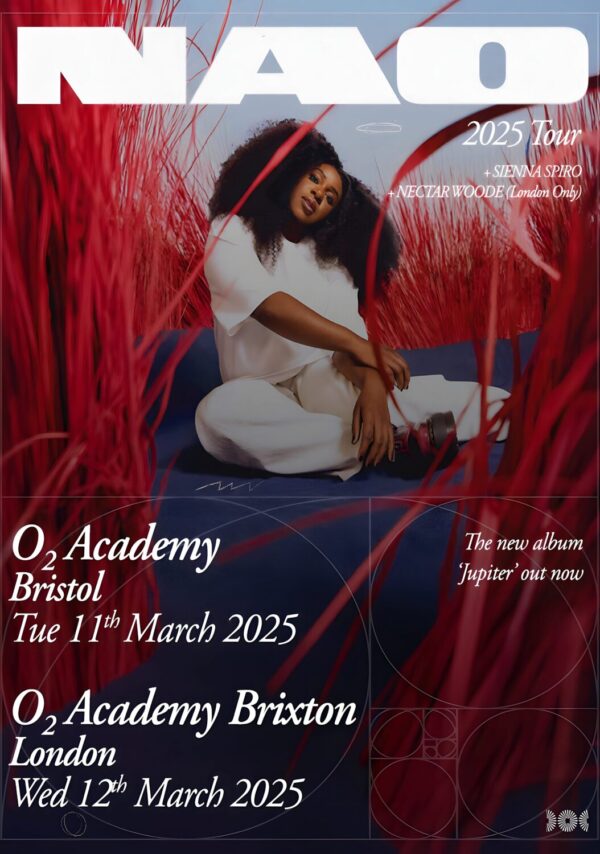 NAO (singer) Jupiter 2025 UK Tour: LONDON - BRISTOL Poster