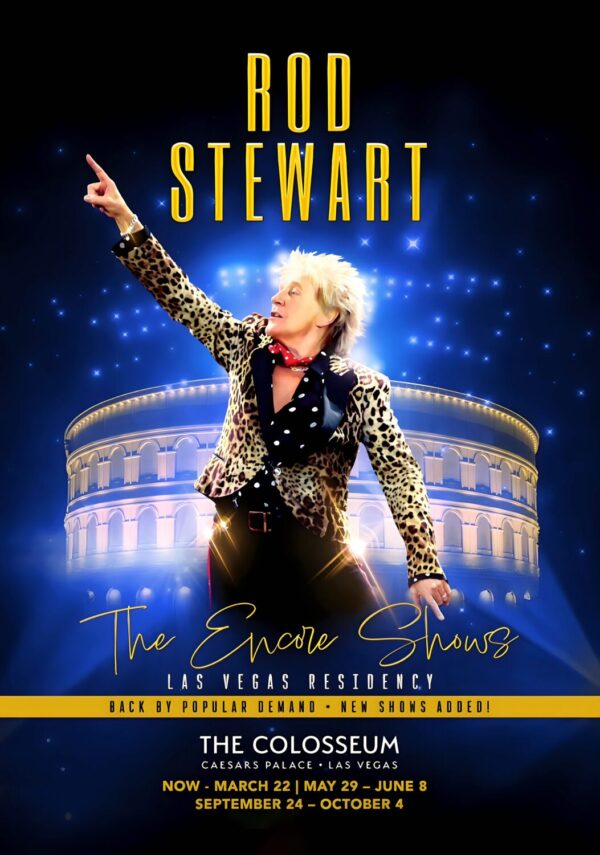 ROD STEWART The Encore Shows 2025 Tour: LAS VEGAS Caesars Palace Poster