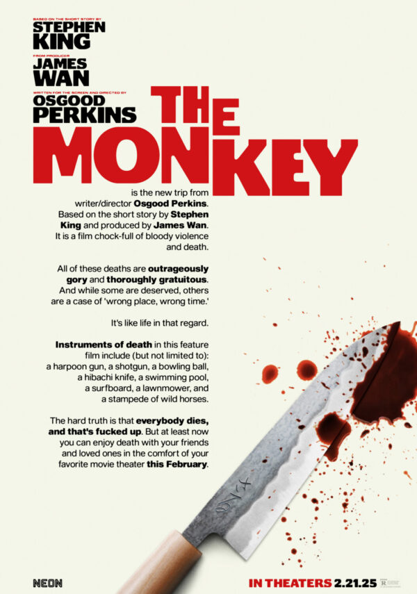 THE MONKEY  Movie Film Poster Print