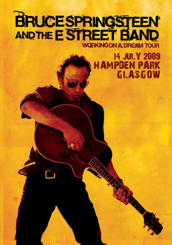 BRUCE SPRINGSTEEN & E Street Band Working On A Dream 2009 Tour: GLASGOW Hampden Park Poster Print
