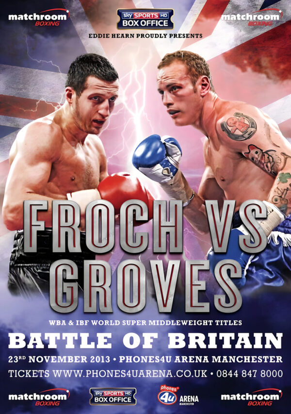 CARL FROCH vs. GEORGE GROVES Manchester 2013 Boxing Fight Poster Print