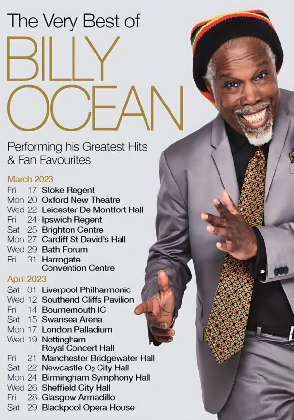 BILLY OCEAN The Very Best Of 2023 UK Tour Poster Print