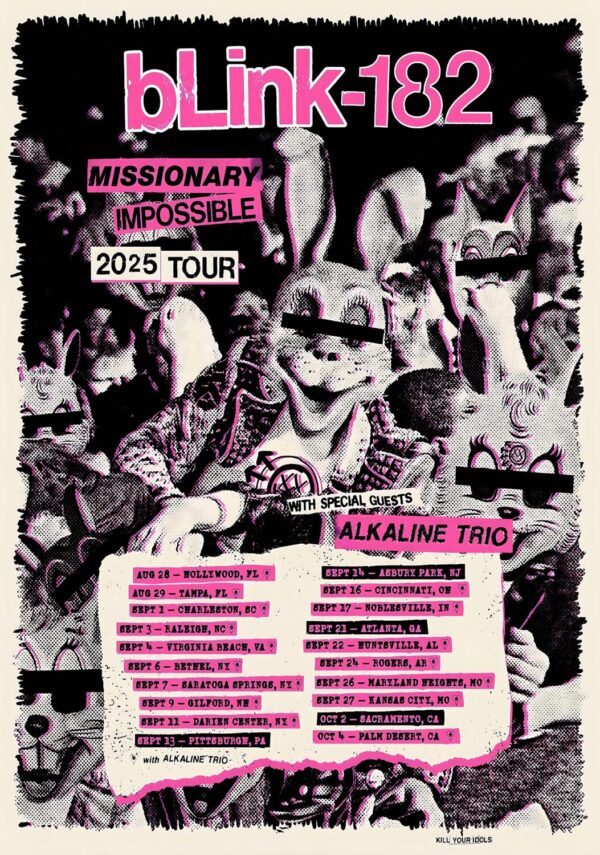 BLINK-182 Missionary Impossible 2025 North America Tour Poster