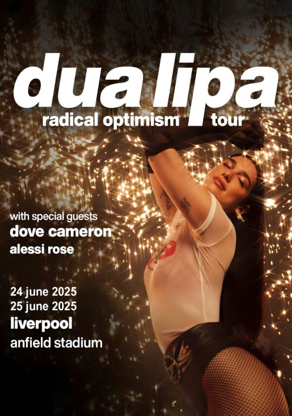 DUA LIPA Radical Optimism 2025 UK Tour: LIVERPOOL Anfield Stadium Poster