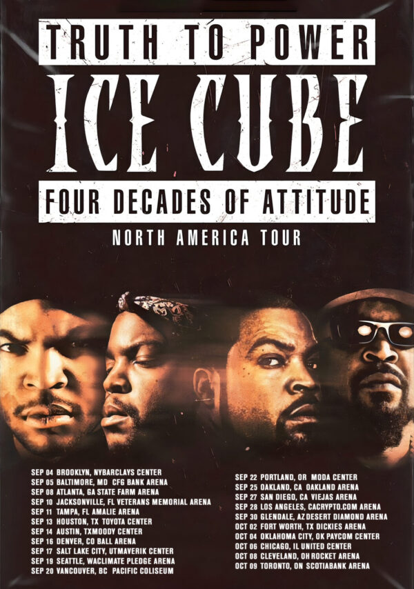 ICE CUBE Truth To Power - Four Decades of Attitude 2025 North America Tour Poster