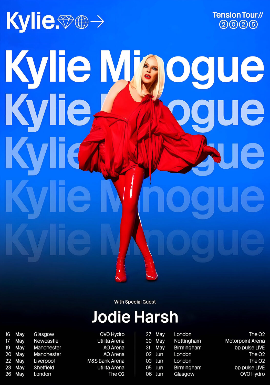 KYLIE MINOGUE Tension 2025 Live UK Tour Poster Print